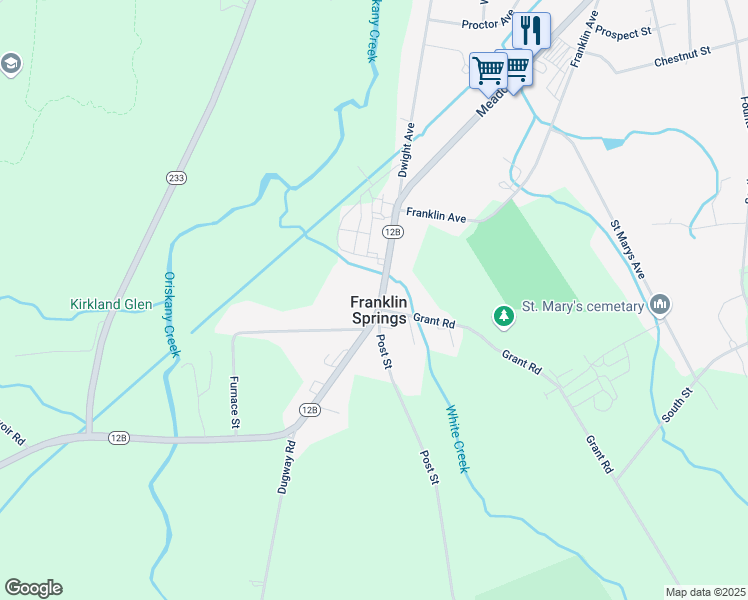 map of restaurants, bars, coffee shops, grocery stores, and more near in Franklin Springs