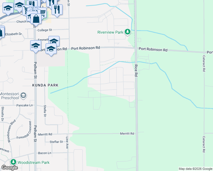 map of restaurants, bars, coffee shops, grocery stores, and more near 96 Acacia Road in Pelham