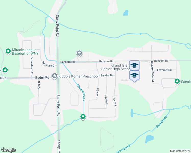 map of restaurants, bars, coffee shops, grocery stores, and more near 37 Bluejay Lane in Grand Island