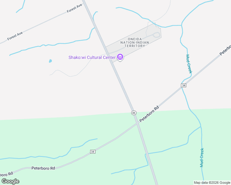 map of restaurants, bars, coffee shops, grocery stores, and more near 2868 West Road in Oneida