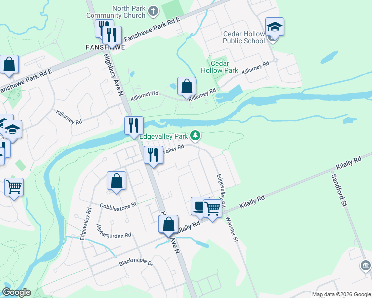 map of restaurants, bars, coffee shops, grocery stores, and more near in London