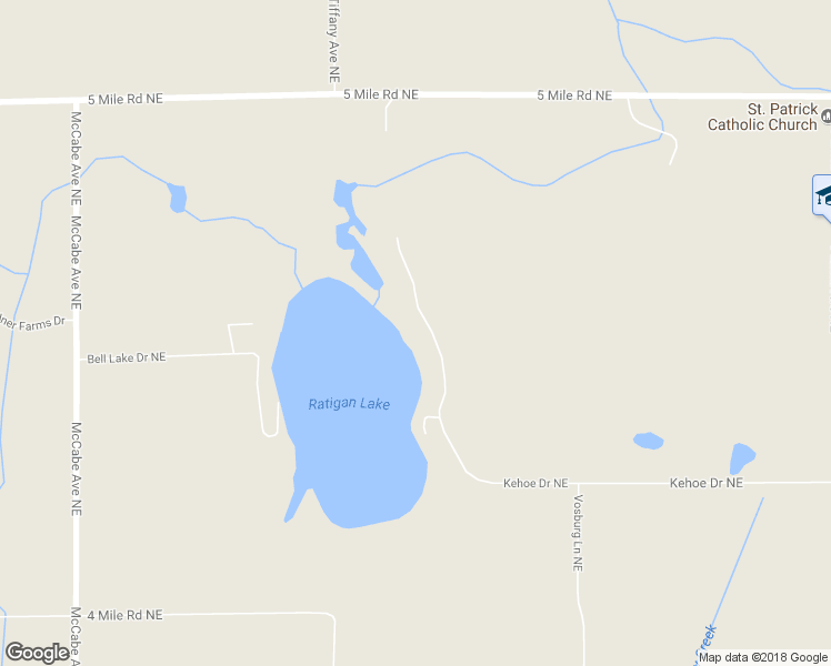 map of restaurants, bars, coffee shops, grocery stores, and more near 4047 Kehoe Drive Northeast in Ada