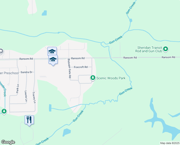 map of restaurants, bars, coffee shops, grocery stores, and more near 25 Windham Lane in Grand Island