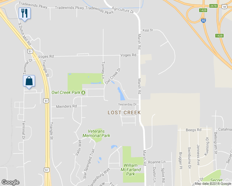 map of restaurants, bars, coffee shops, grocery stores, and more near 4117 Owl Creek Drive in Madison