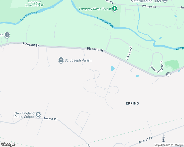 map of restaurants, bars, coffee shops, grocery stores, and more near 176 Pleasant Street in Epping