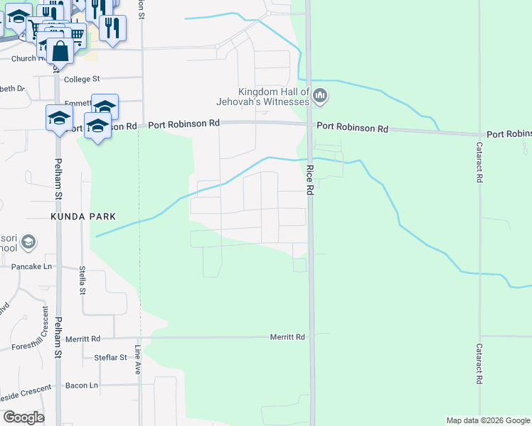 map of restaurants, bars, coffee shops, grocery stores, and more near 21 Samuel Avenue in Thorold