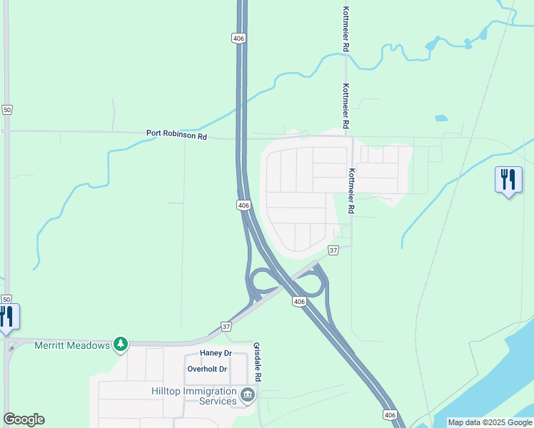 map of restaurants, bars, coffee shops, grocery stores, and more near 137 Esther Crescent in Thorold
