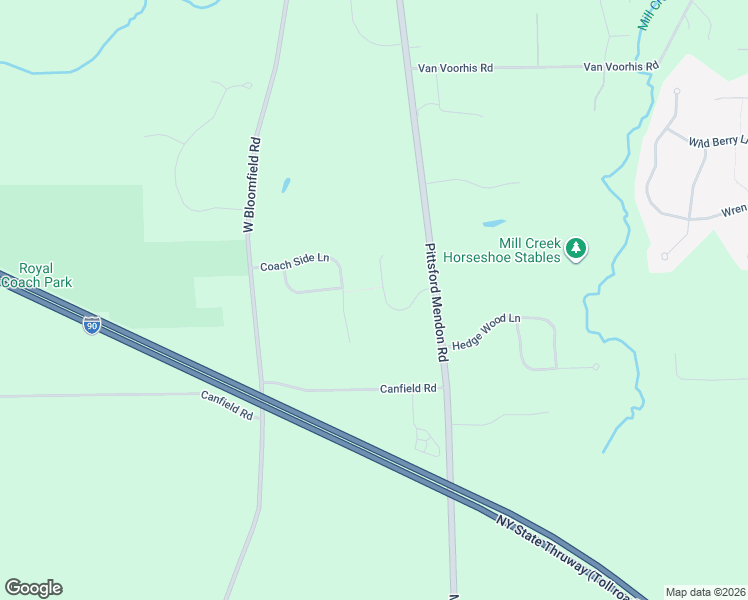 map of restaurants, bars, coffee shops, grocery stores, and more near 14 Mandalay Ridge in Pittsford