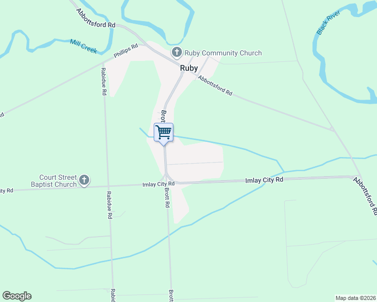 map of restaurants, bars, coffee shops, grocery stores, and more near 6844 Mels Drive in Ruby