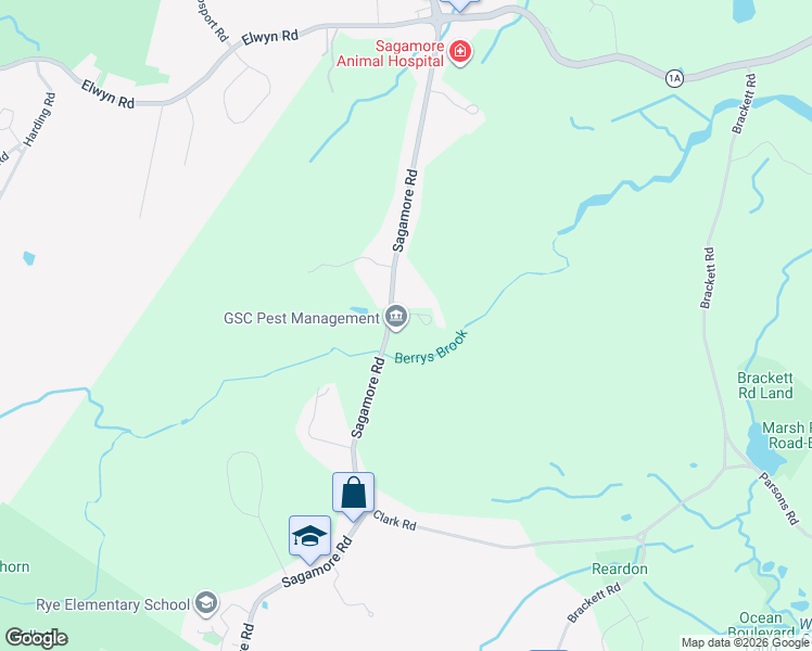 map of restaurants, bars, coffee shops, grocery stores, and more near 13 Berry Brook Lane in Rye