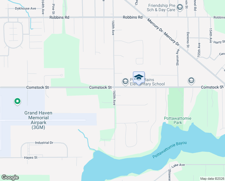map of restaurants, bars, coffee shops, grocery stores, and more near 16006 Comstock Street in Grand Haven
