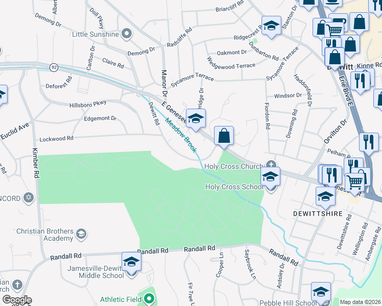 map of restaurants, bars, coffee shops, grocery stores, and more near in Syracuse