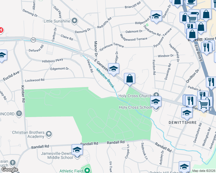 map of restaurants, bars, coffee shops, grocery stores, and more near in Onondaga County