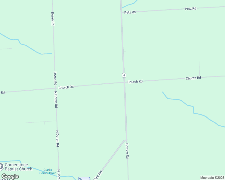 map of restaurants, bars, coffee shops, grocery stores, and more near 7944 Church Road in Imlay City