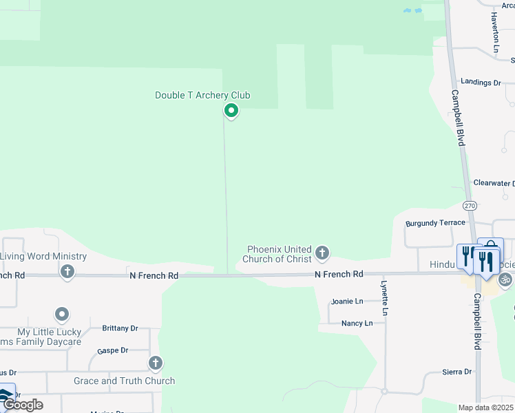 map of restaurants, bars, coffee shops, grocery stores, and more near in Erie County