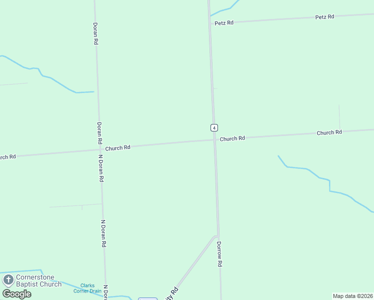 map of restaurants, bars, coffee shops, grocery stores, and more near 7944 Church Road in Imlay City