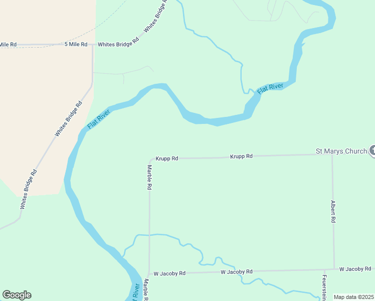 map of restaurants, bars, coffee shops, grocery stores, and more near 9694 Krupp Road in Belding