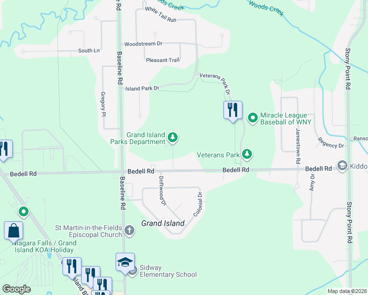 map of restaurants, bars, coffee shops, grocery stores, and more near 1855 Bedell Road in Grand Island