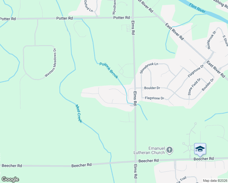 map of restaurants, bars, coffee shops, grocery stores, and more near 7085 Woods West Drive in Flushing
