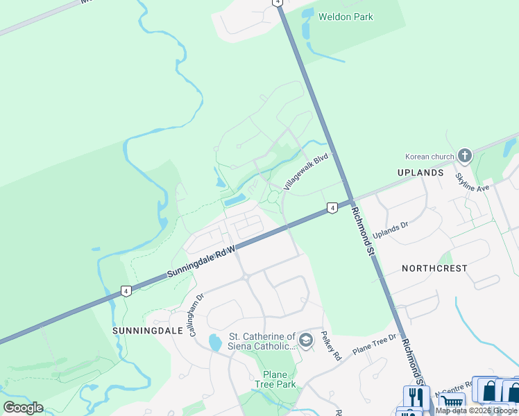 map of restaurants, bars, coffee shops, grocery stores, and more near 238 Callaway Road in Arva