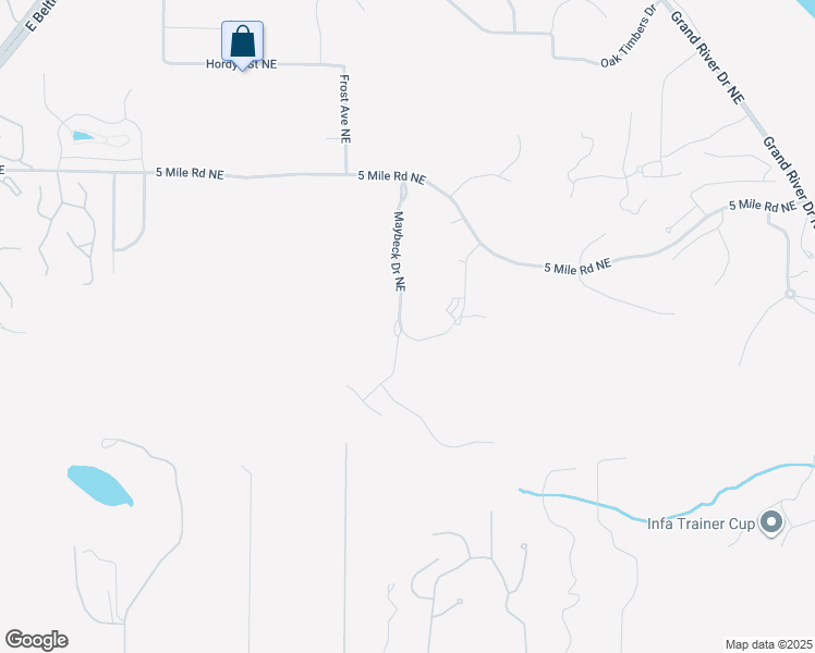 map of restaurants, bars, coffee shops, grocery stores, and more near 4126 Maybeck Drive Northeast in Grand Rapids
