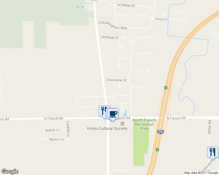 map of restaurants, bars, coffee shops, grocery stores, and more near 801 Campbell Boulevard in Buffalo