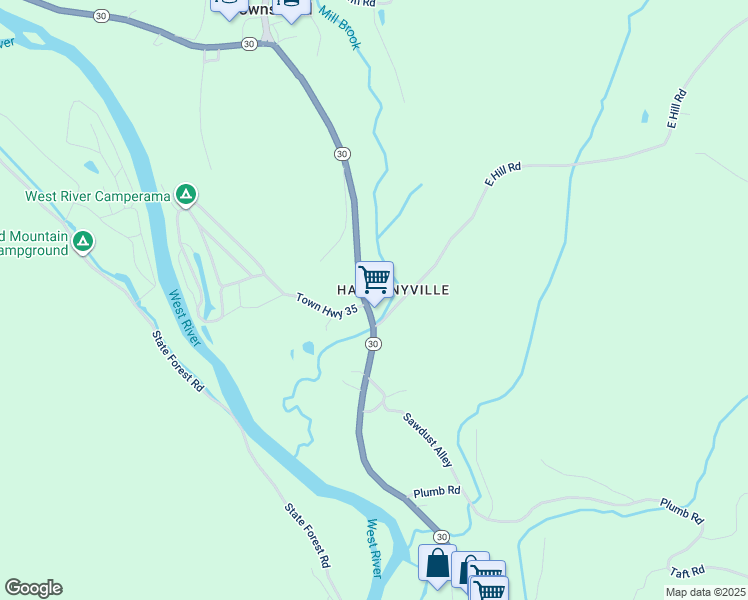 map of restaurants, bars, coffee shops, grocery stores, and more near in Townshend