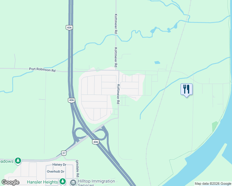 map of restaurants, bars, coffee shops, grocery stores, and more near 2 Alexandra Drive in Thorold