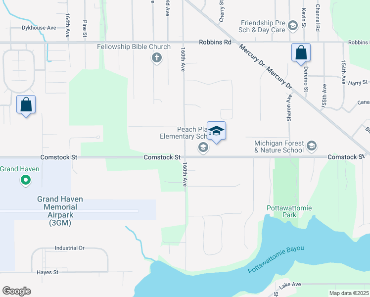 map of restaurants, bars, coffee shops, grocery stores, and more near 14830 160th Avenue in Grand Haven