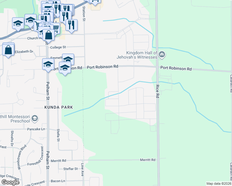 map of restaurants, bars, coffee shops, grocery stores, and more near 200 Klager Avenue in Pelham