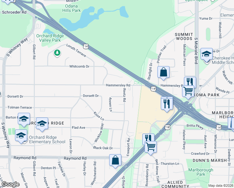 map of restaurants, bars, coffee shops, grocery stores, and more near 4906 Paul Avenue in Madison