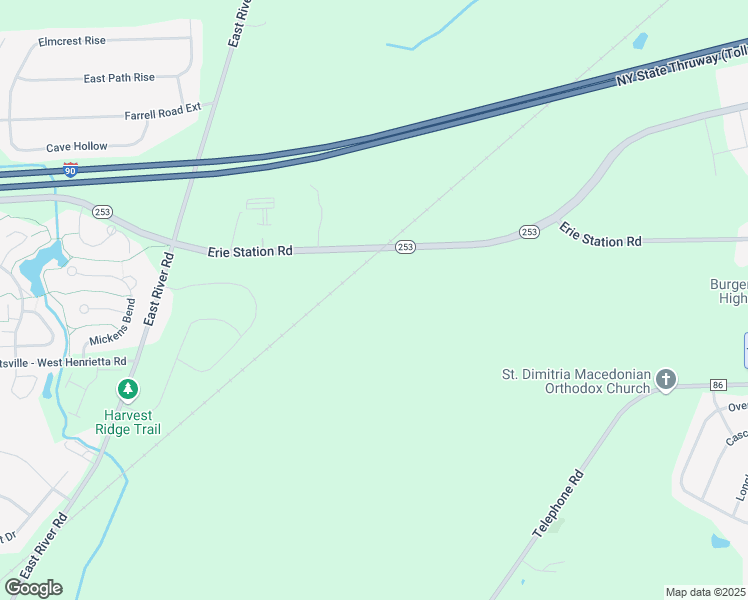 map of restaurants, bars, coffee shops, grocery stores, and more near 207 Erie Station Road in West Henrietta