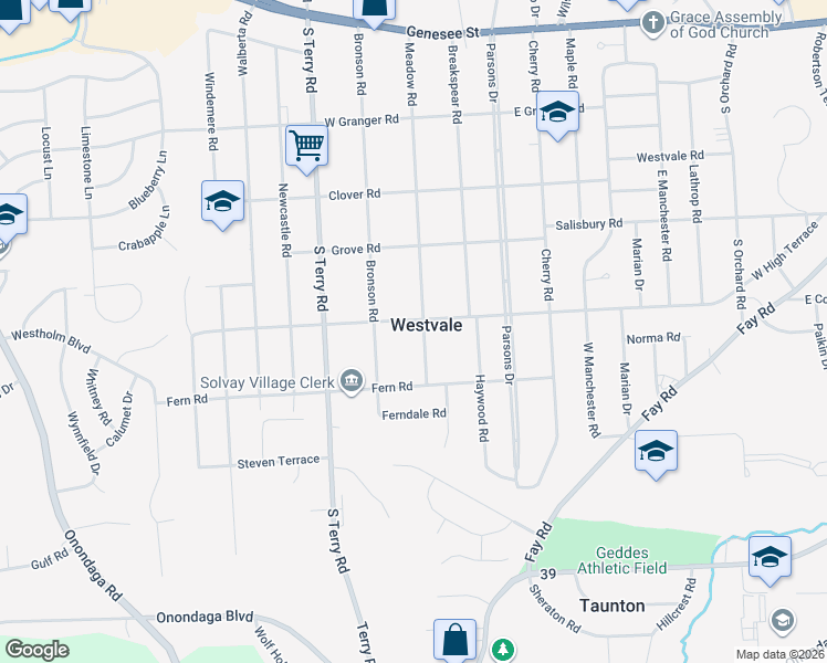 map of restaurants, bars, coffee shops, grocery stores, and more near in Westvale