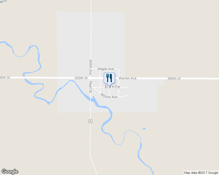 map of restaurants, bars, coffee shops, grocery stores, and more near 319 Main Street in Dante