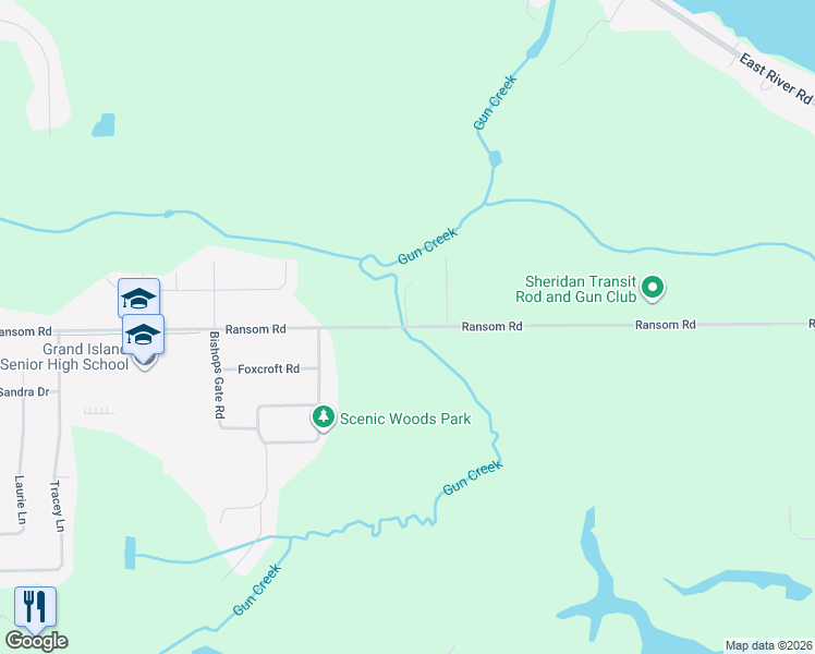 map of restaurants, bars, coffee shops, grocery stores, and more near 870 Ransom Road in Grand Island