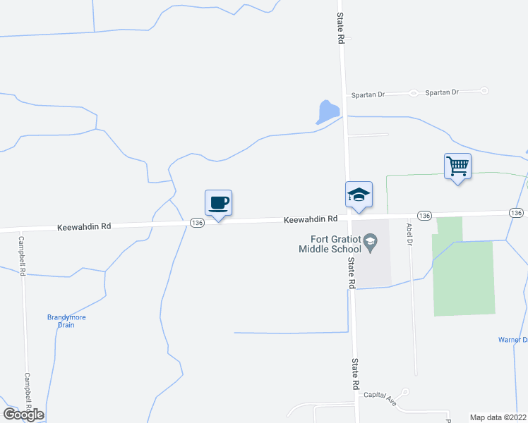 map of restaurants, bars, coffee shops, grocery stores, and more near 4096 Keewahdin Road in Fort Gratiot Township