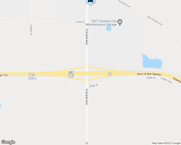map of restaurants, bars, coffee shops, grocery stores, and more near U.S. 218 in Charles City
