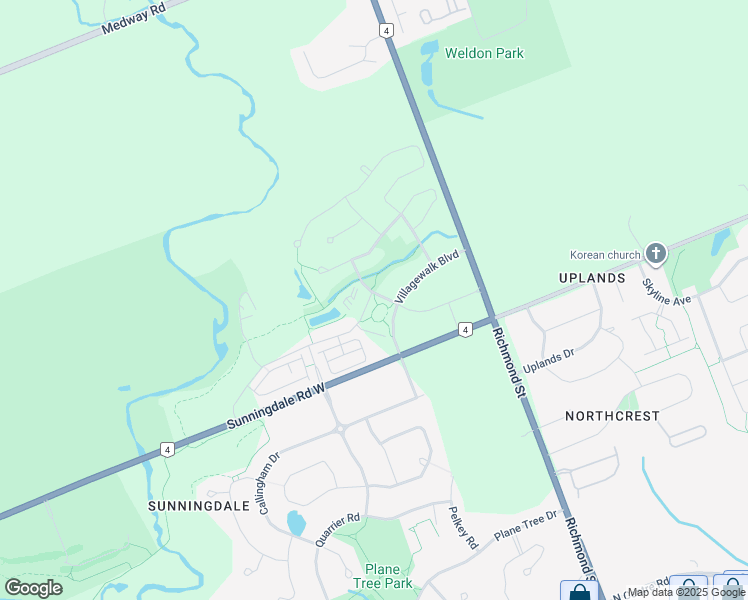 map of restaurants, bars, coffee shops, grocery stores, and more near 245 Callaway Road in London