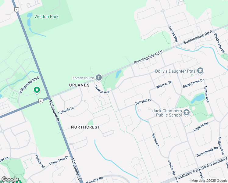 map of restaurants, bars, coffee shops, grocery stores, and more near 464 Elderberry Avenue in London