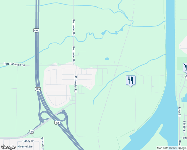 map of restaurants, bars, coffee shops, grocery stores, and more near 36 Lavender Road in Thorold