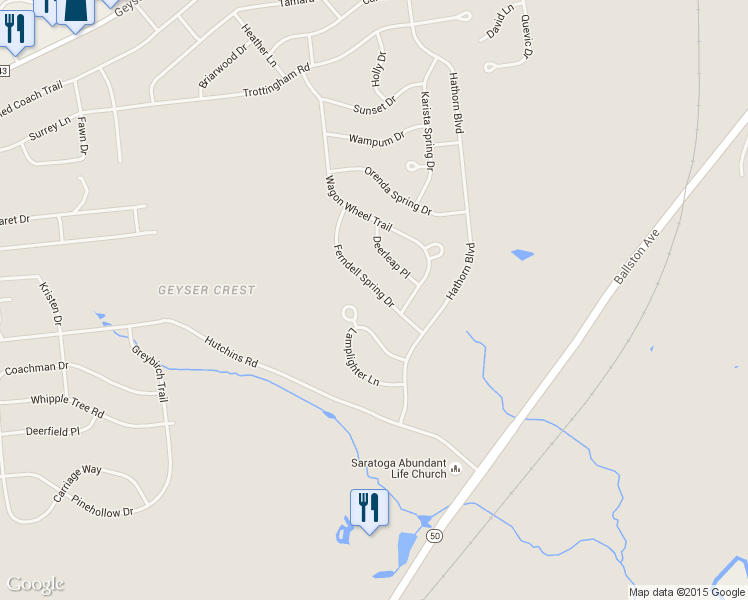 map of restaurants, bars, coffee shops, grocery stores, and more near 35 Ferndell Spring Drive in Saratoga Springs