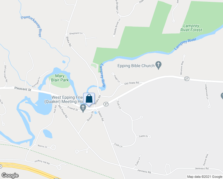 map of restaurants, bars, coffee shops, grocery stores, and more near 29 Old State Road in Epping