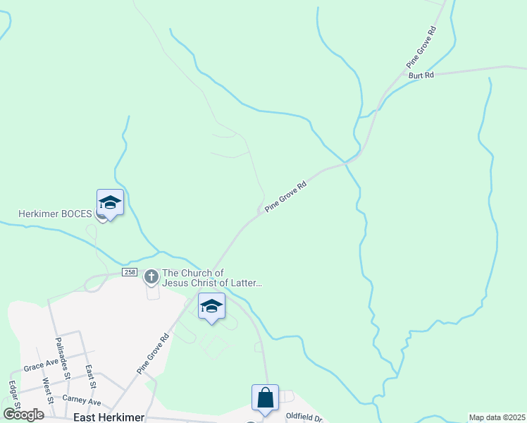 map of restaurants, bars, coffee shops, grocery stores, and more near 320 Pine Grove Road in Herkimer