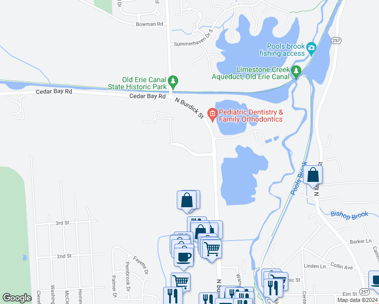 map of restaurants, bars, coffee shops, grocery stores, and more near Medical Center Drive in Onondaga County