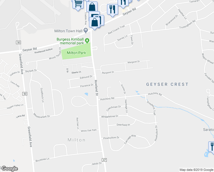map of restaurants, bars, coffee shops, grocery stores, and more near 9 Lancaster Place in Ballston Spa