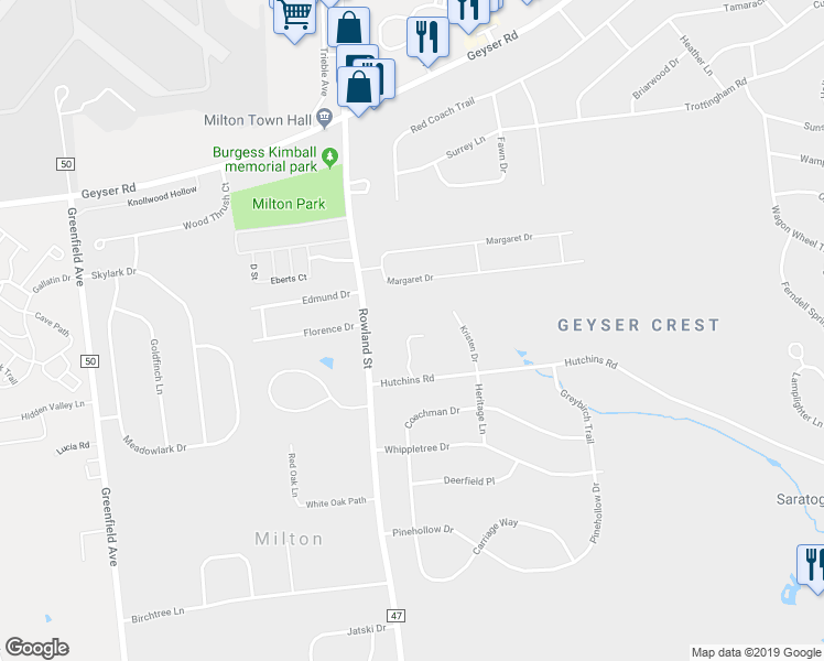 map of restaurants, bars, coffee shops, grocery stores, and more near 9 Lancaster Place in Ballston Spa