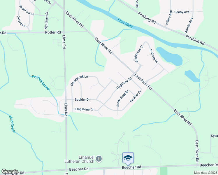 map of restaurants, bars, coffee shops, grocery stores, and more near 2368 Stepping Stone Pass in Flushing