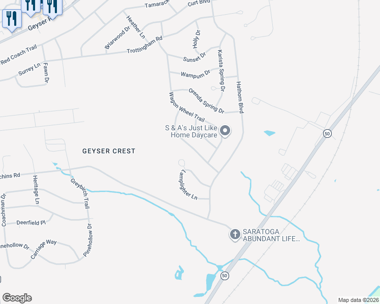 map of restaurants, bars, coffee shops, grocery stores, and more near 35 Ferndell Spring Drive in Saratoga Springs