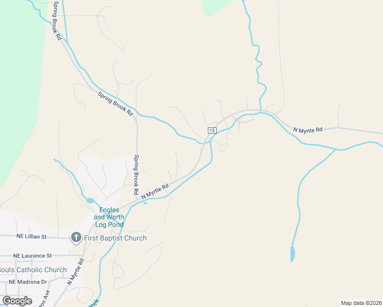 map of restaurants, bars, coffee shops, grocery stores, and more near 2088 North Myrtle Road in Myrtle Creek