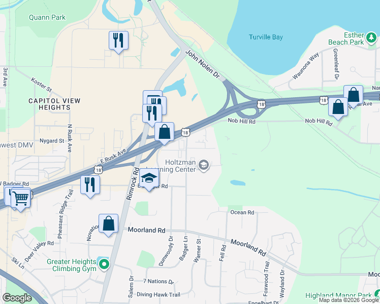 map of restaurants, bars, coffee shops, grocery stores, and more near in Madison